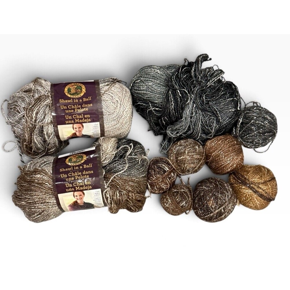 Lion Brand Shawl in a Ball Yarn Lot Cleansing Quartz 1.3 Lb New & Partial